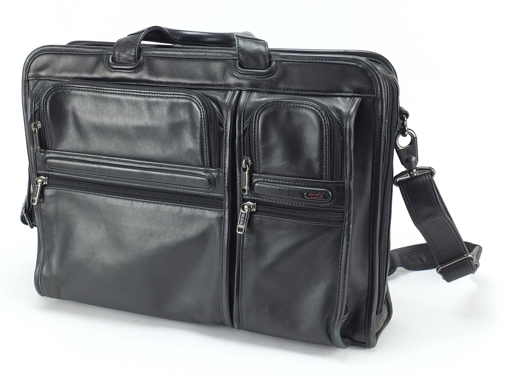 Tumi leather laptop briefcase, 47cm wide - Image 2 of 5