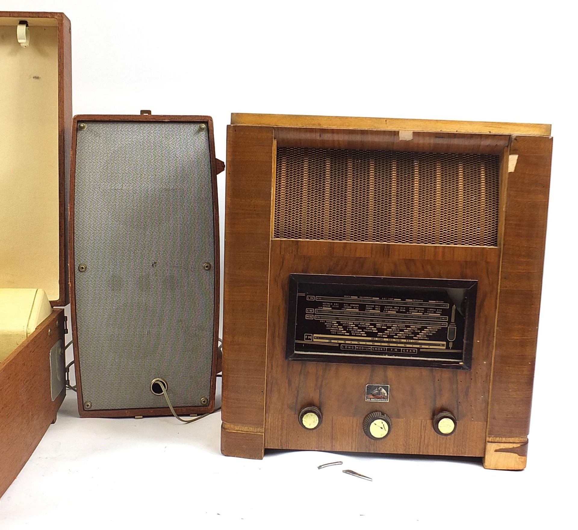 Two vintage radios and a Motorola stereophonic, the largest 50cm high - Image 3 of 3