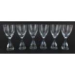 Set of six clear glass liqueur glasses, possibly Holmegaard, each 10.5cm high