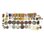 Good British military World War I four medal group and related militaria relating to Lieutenant