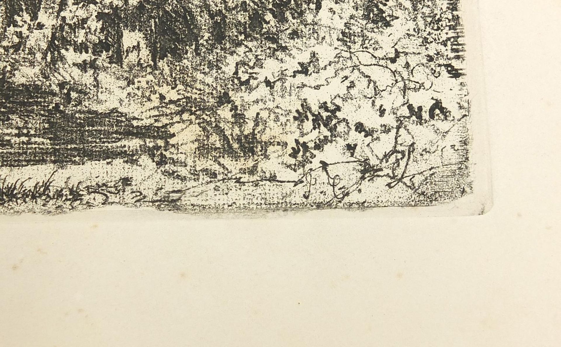 Wooded landscapes and cottage, three antique etchings including one in the manner of Thomas - Image 8 of 13