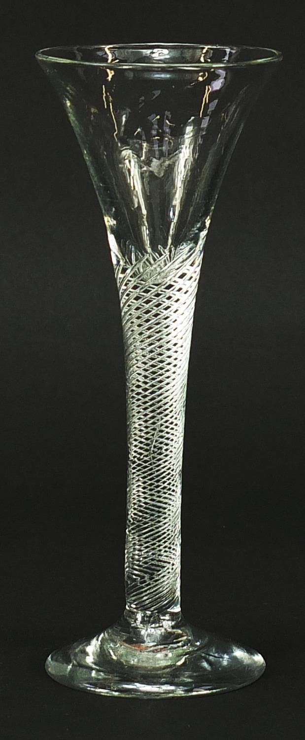 18th century wine glass with air twist stem, 16cm high - Image 2 of 3