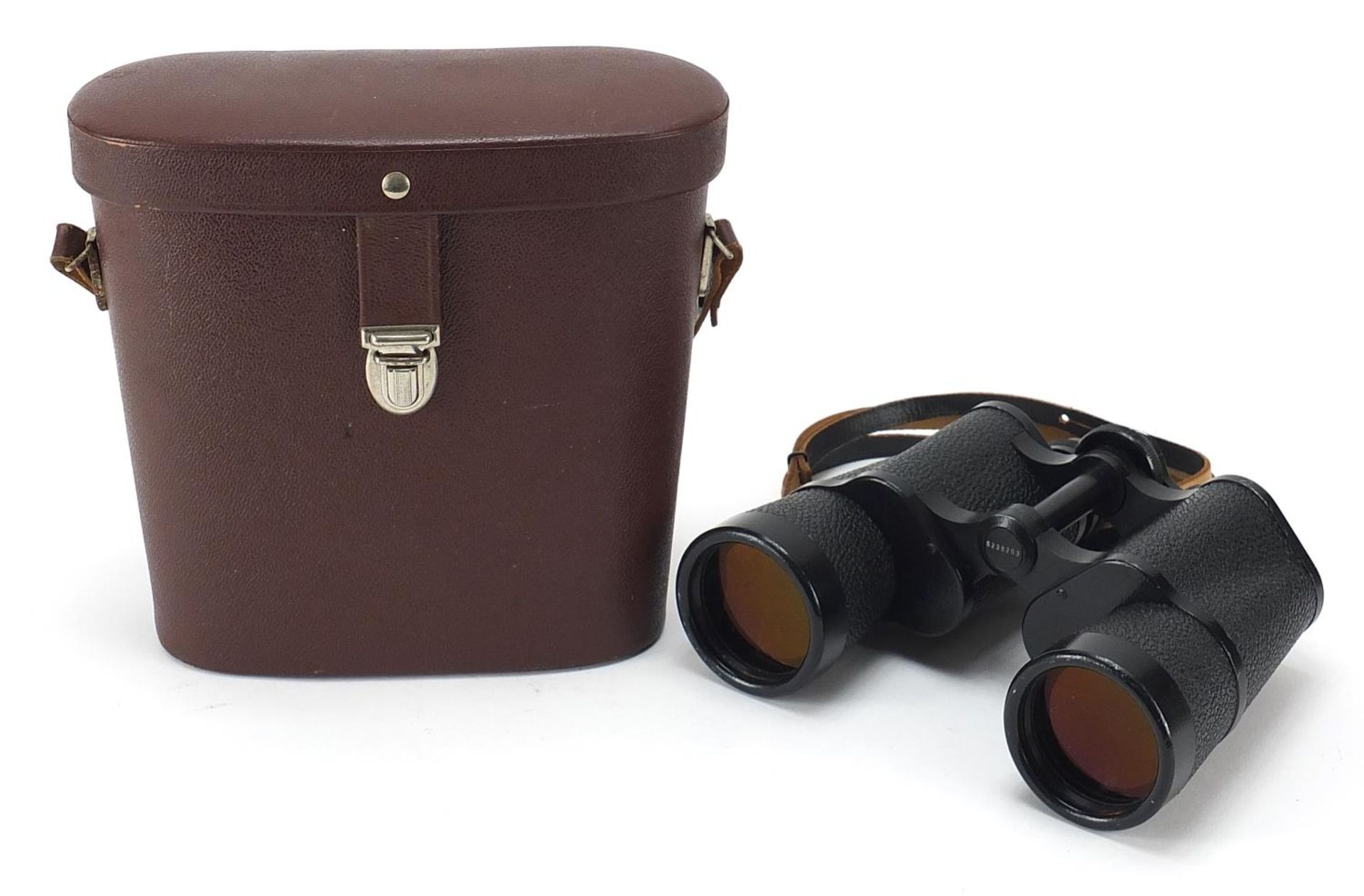 Pair of Carl Zeiss Jena 10 x 50 binoculars with brown leather case