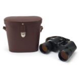 Pair of Carl Zeiss Jena 10 x 50 binoculars with brown leather case