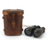 Pair of military interest binoculars with leather case made by Colmont of Paris