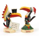 Two Royal Doulton toucans advertising Guinness comprising Christmas Toucan 786/2000 and Big Chief