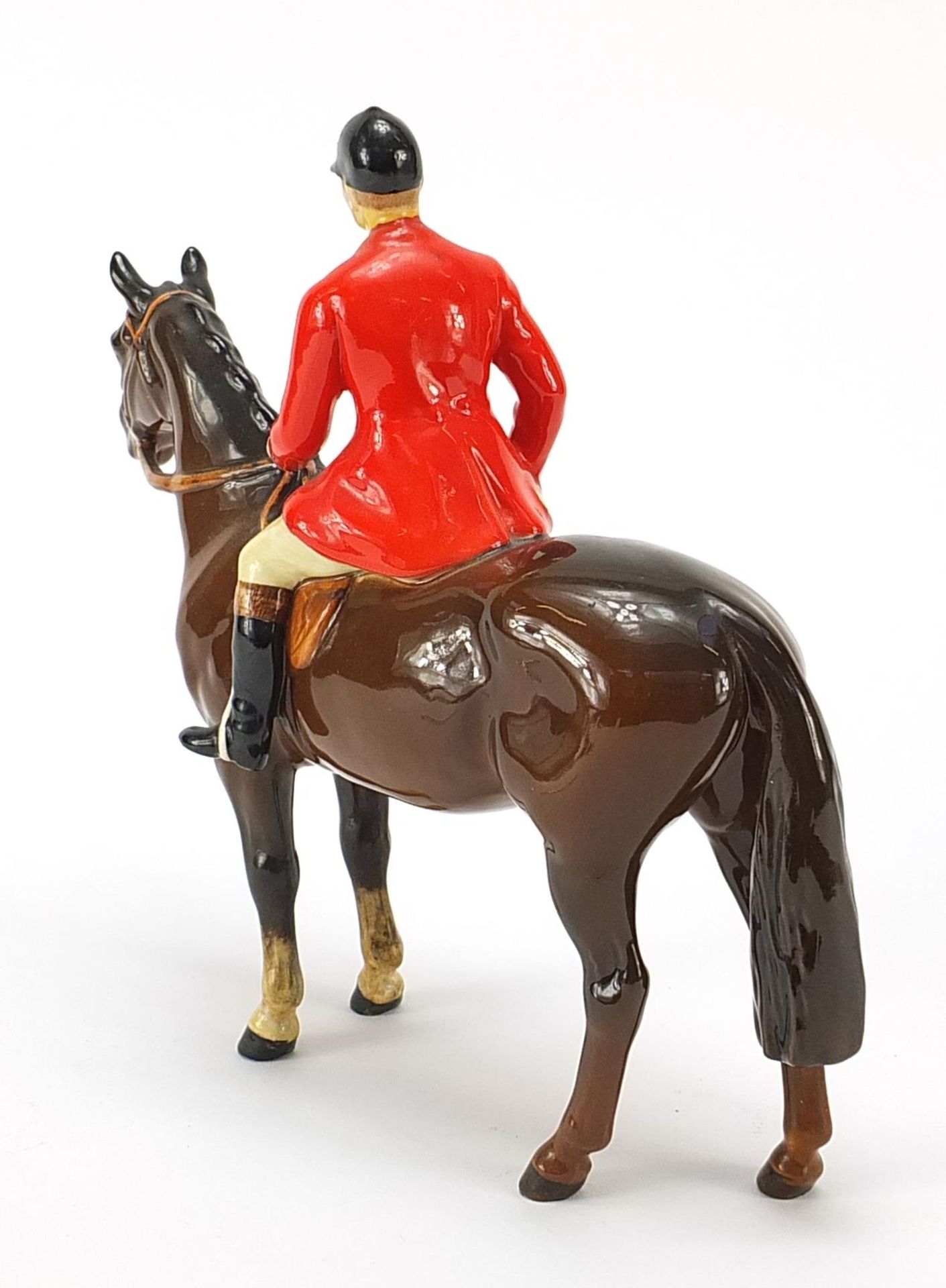 Beswick huntsman on horseback, 22cm in length - Image 2 of 4