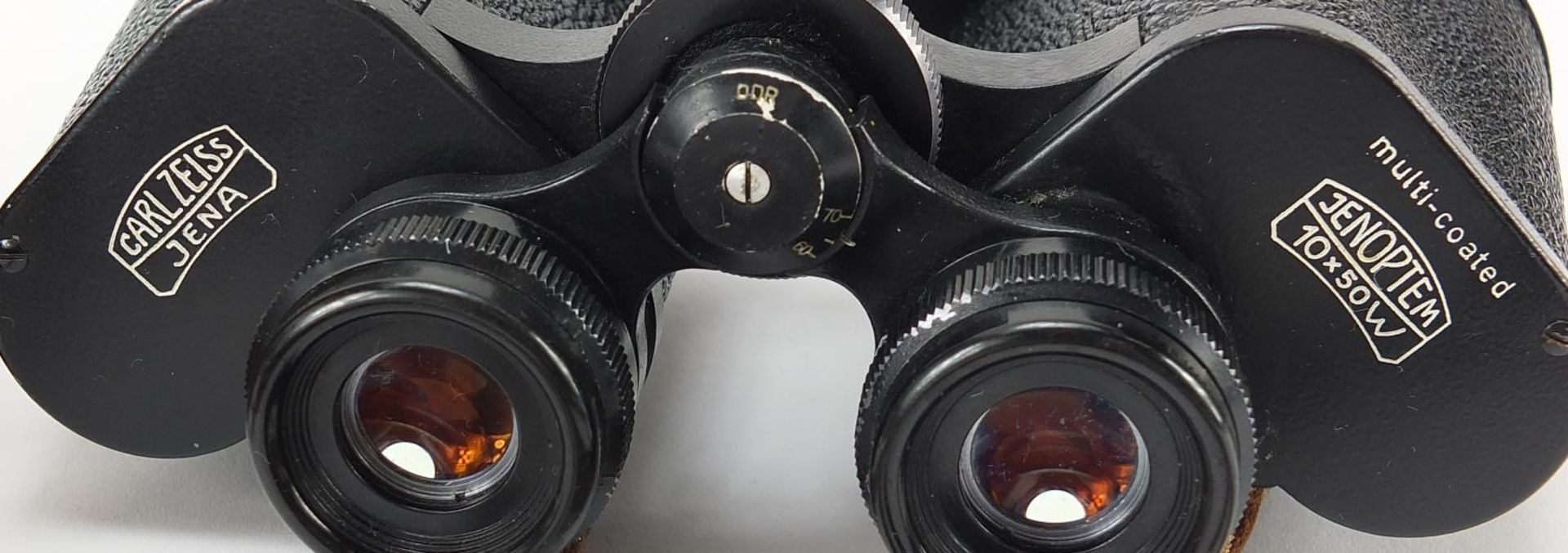 Pair of Carl Zeiss Jena 10 x 50 binoculars with brown leather case - Bild 3 aus 3