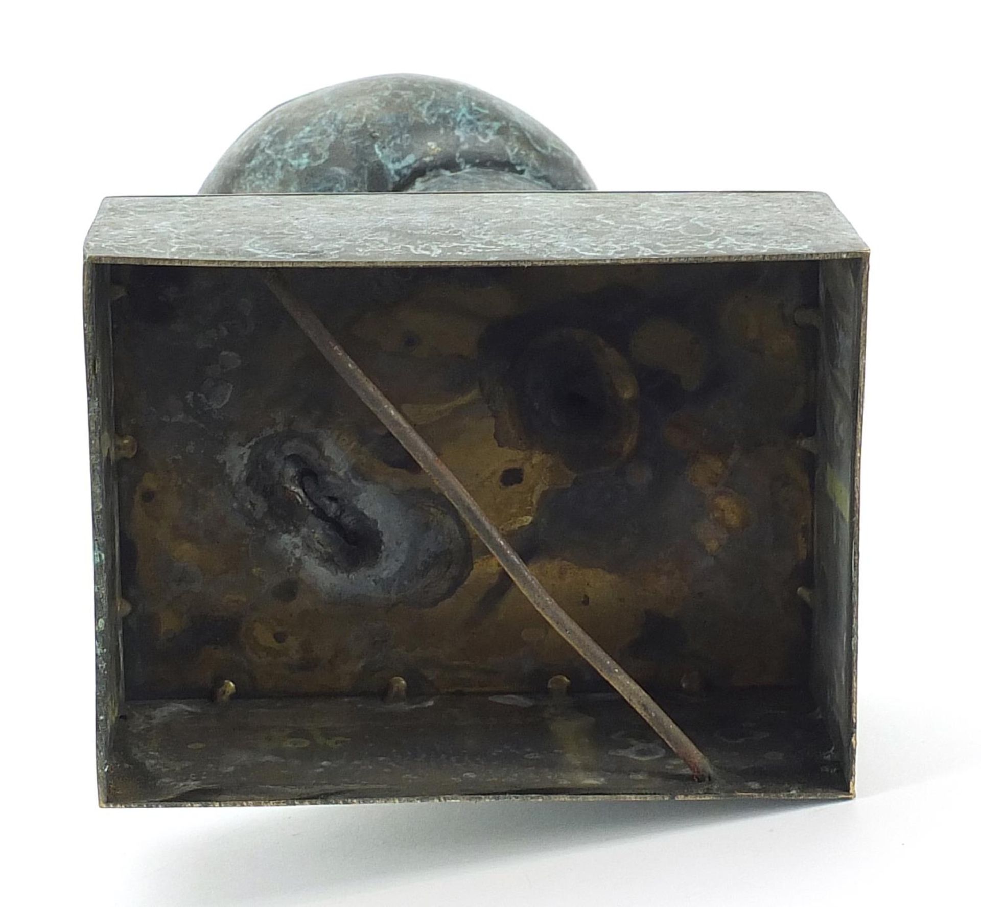 Mid century style patinated bronze study of a nude female raised on a rectangular block base, 47cm - Image 3 of 3