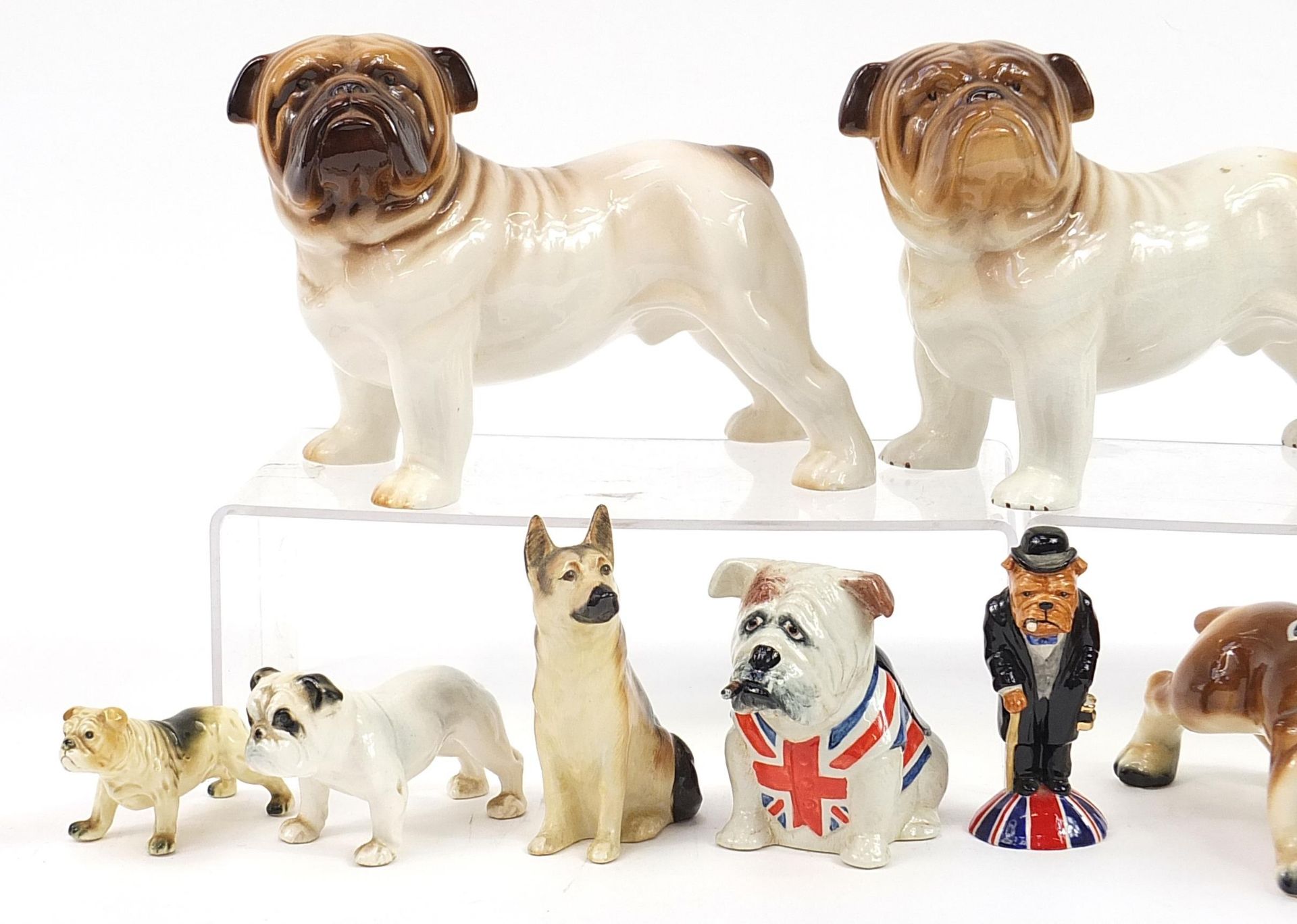 German Shepherd and Bulldog design collectable china including Peggy Davies, Winston Churchill, - Image 2 of 3