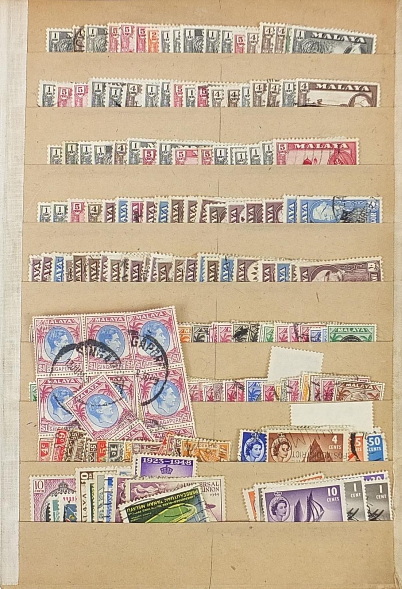 Collection of Commonwealth stamps arranged in an album including Hong Kong