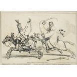 After James Gillray - Memouk et Hussard Republican, etching, published 1799 by H Humphrey, London,