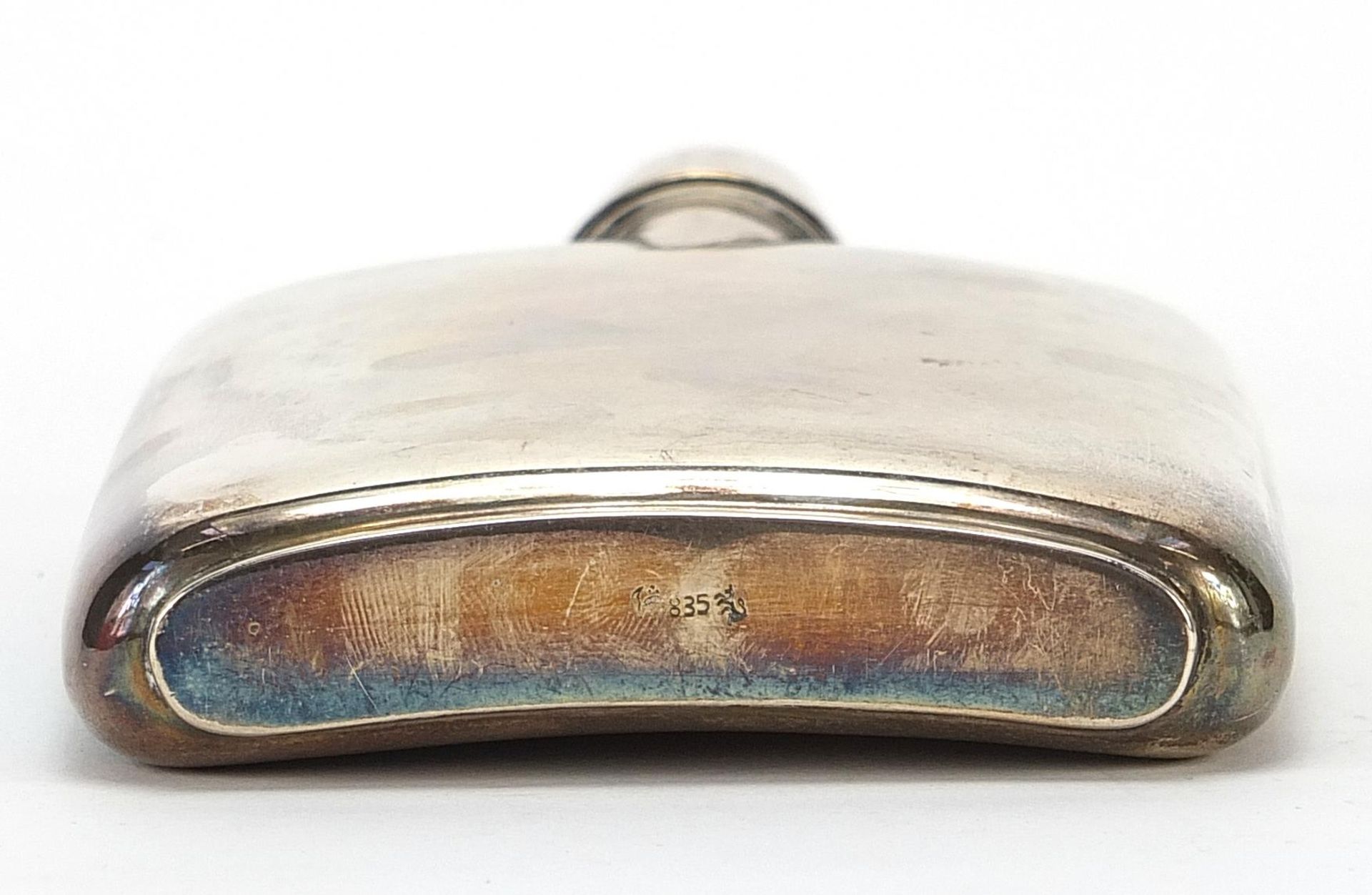 German 835 silver hip flask, 16cm high, 176.5g - Image 3 of 3