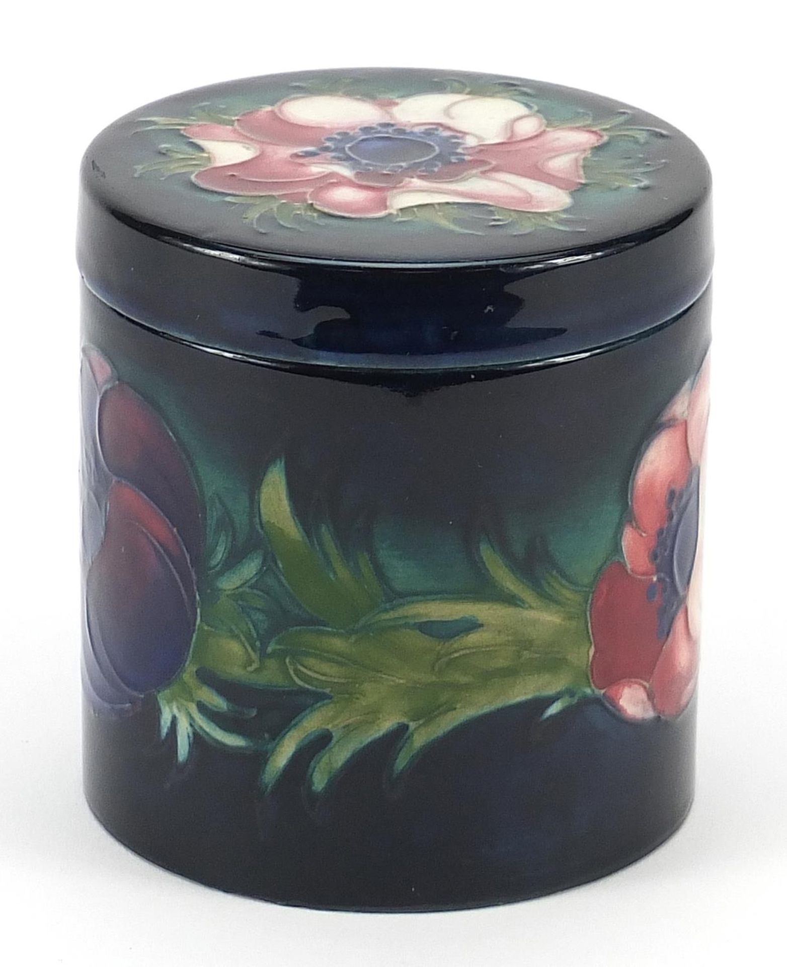 Moorcroft pottery jar and cover hand painted with flowers, 9.5cm high - Image 2 of 3