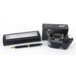 Mont Blanc Meisterstuck ball point pen with case and ink, the pen with serial number HK1331571