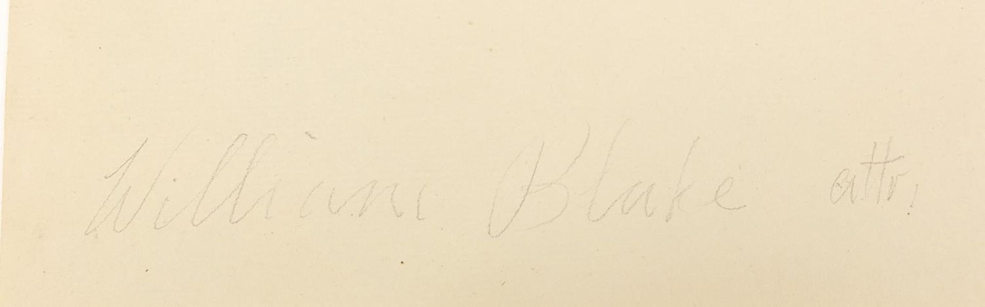Manner of William Blake - Study of two figures, pencil on paper, inscribed verso, unframed, 27cm x - Image 4 of 4