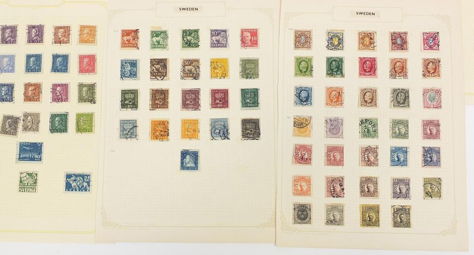 Collection of Swedish stamps from early arranged on several pages - Image 9 of 9