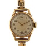 Vertex, ladies 9ct gold wristwatch with 9ct gold strap, 18mm in diameter, 16.6g