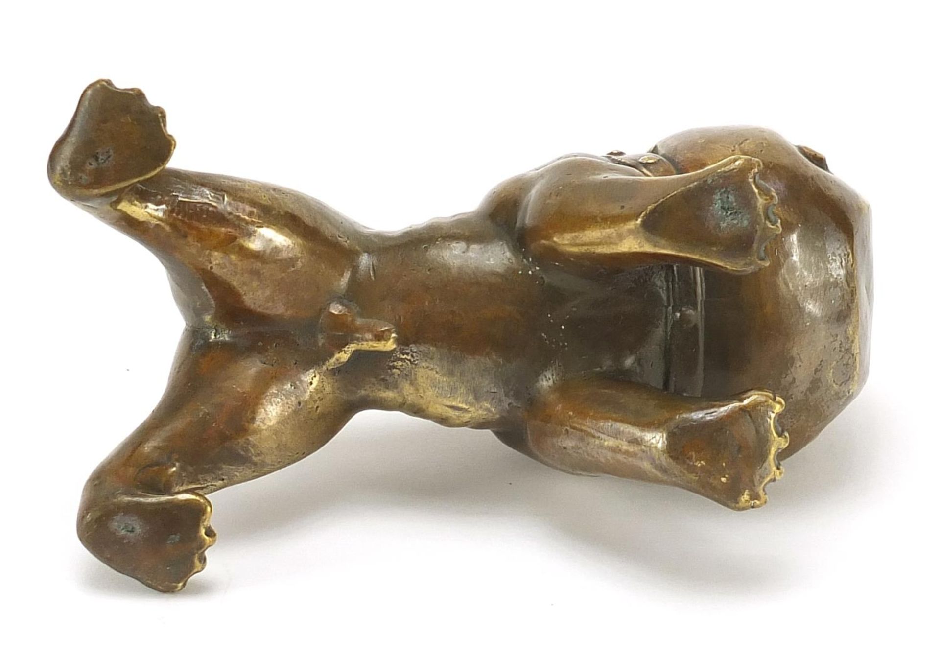 Patinated bronze stylised Bulldog, 13cm in length - Bild 3 aus 3