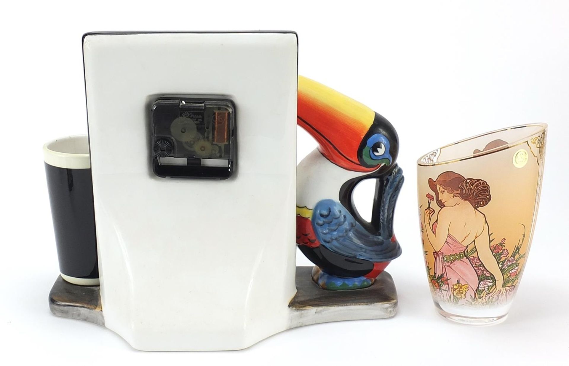 Sundry items comprising Guinness toucan advertising clock, Goebel glass vase and a pair of silver - Image 5 of 6