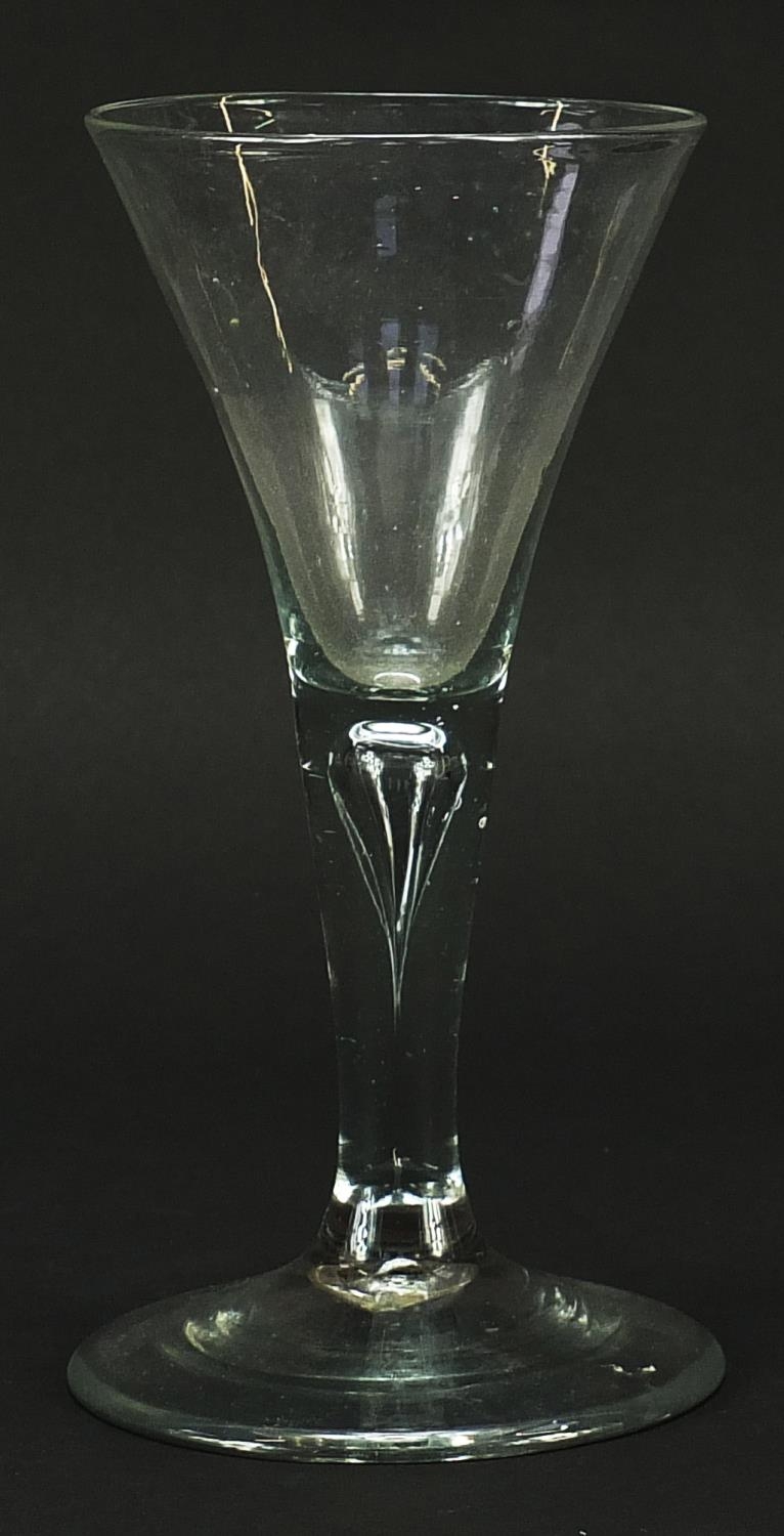 Large 18th century wine glass, 19cm high