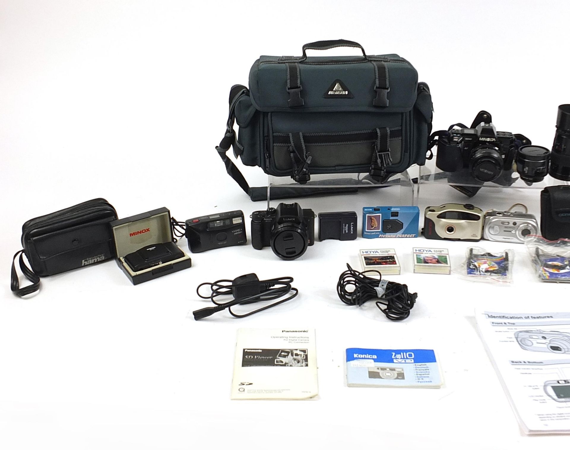 Vintage and later cameras, lenses and accessories including Minolta 7000 and Panasonic Lumix DMC- - Image 2 of 3
