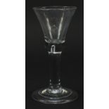 18th century wine glass with folded foot, 14.5cm high