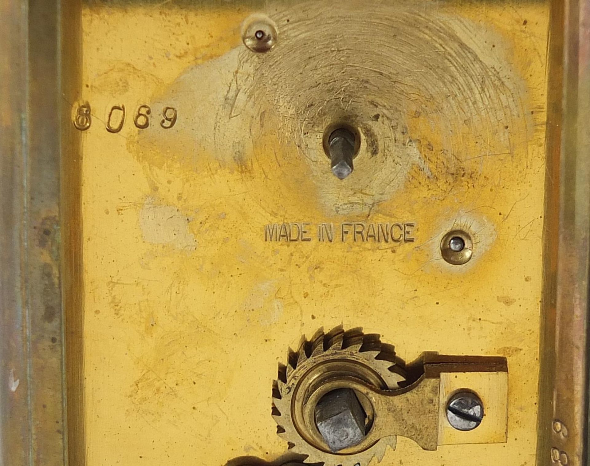 Brass cased carriage clock with swing handle, 11.5cm high - Bild 4 aus 5