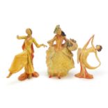 Three Wade cellulose figurines of Art Deco females, the largest 25.5cm high