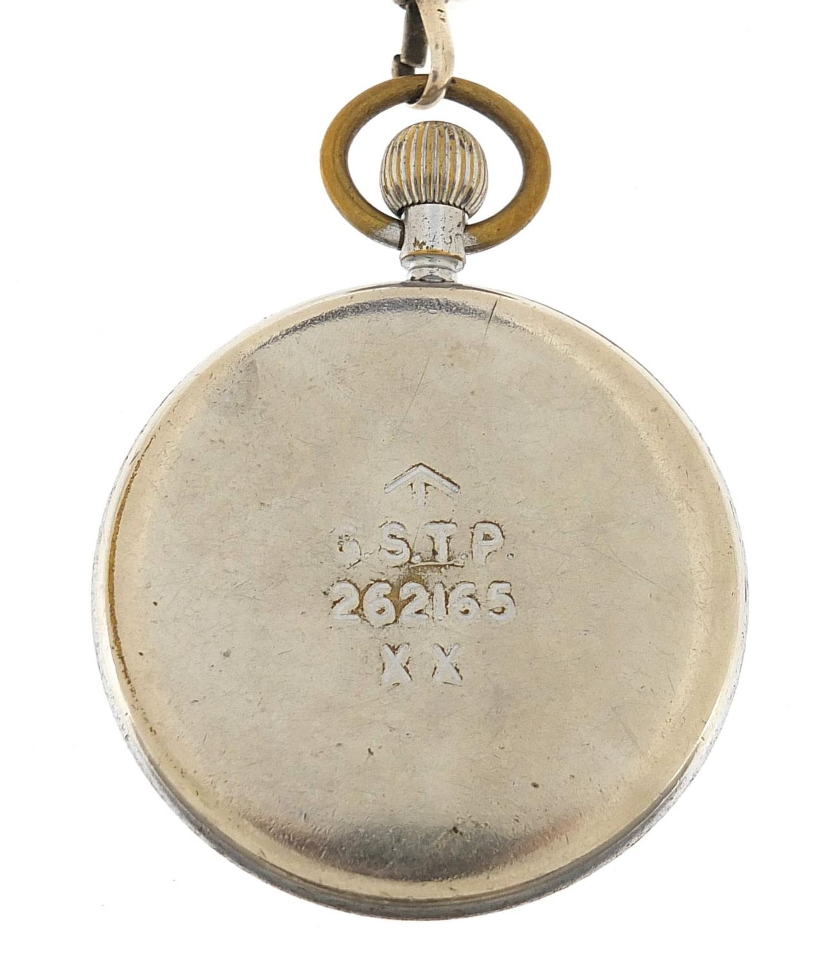 Jaeger Lecoultre, gentlemen's British Military issue open face pocket watch on a graduated silver - Image 3 of 4