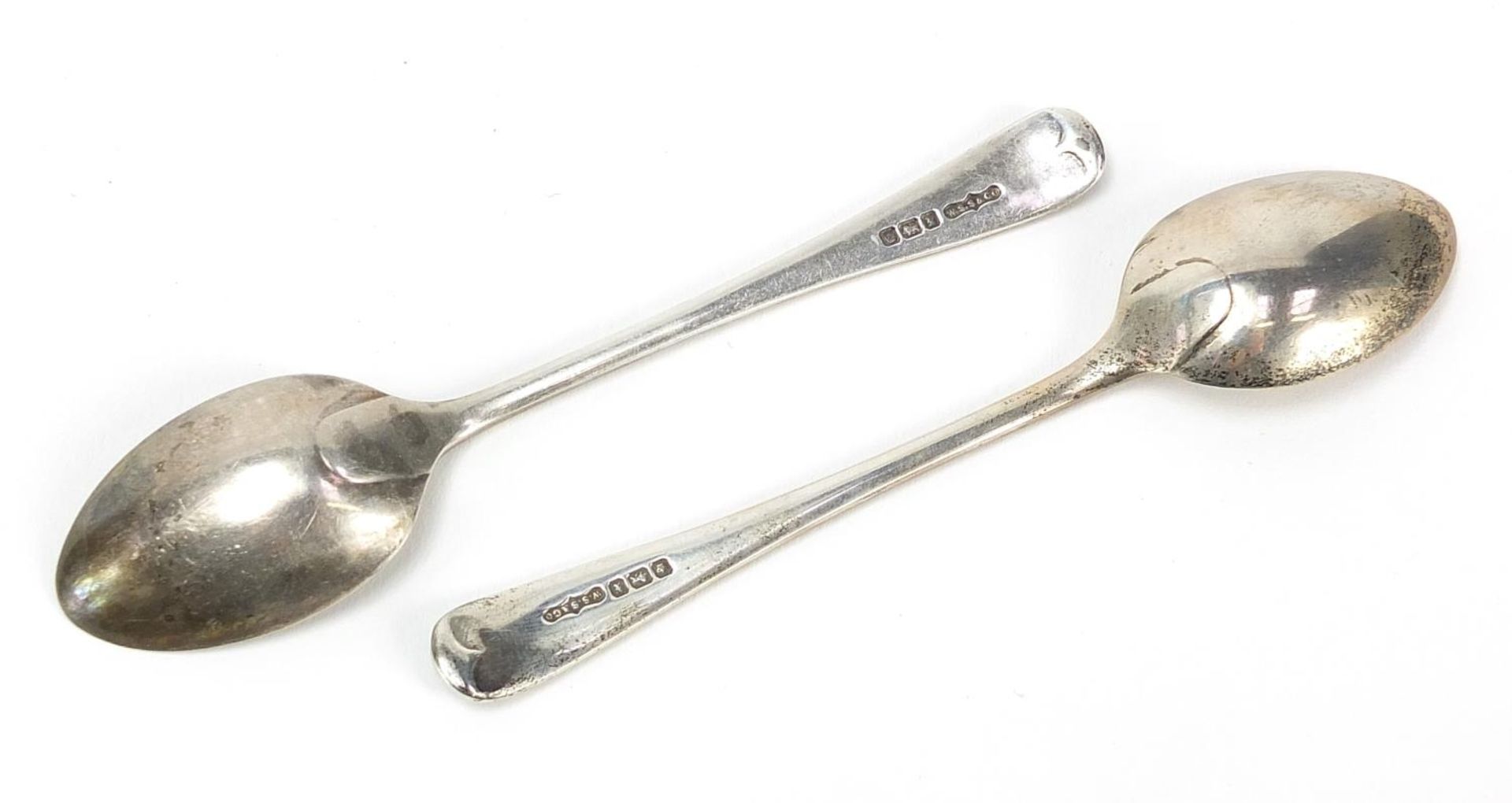 W S Savage & Co, set of six silver teaspoons and sugar tongs housed in a fitted case, Sheffield - Image 4 of 6