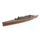 Large military interest model boat, 140cm in length