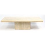 Italian Travertine marble coffee table, 40cm H x 150cm W x 60cm D