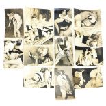 Thirteen 1950's black and white erotic photographs