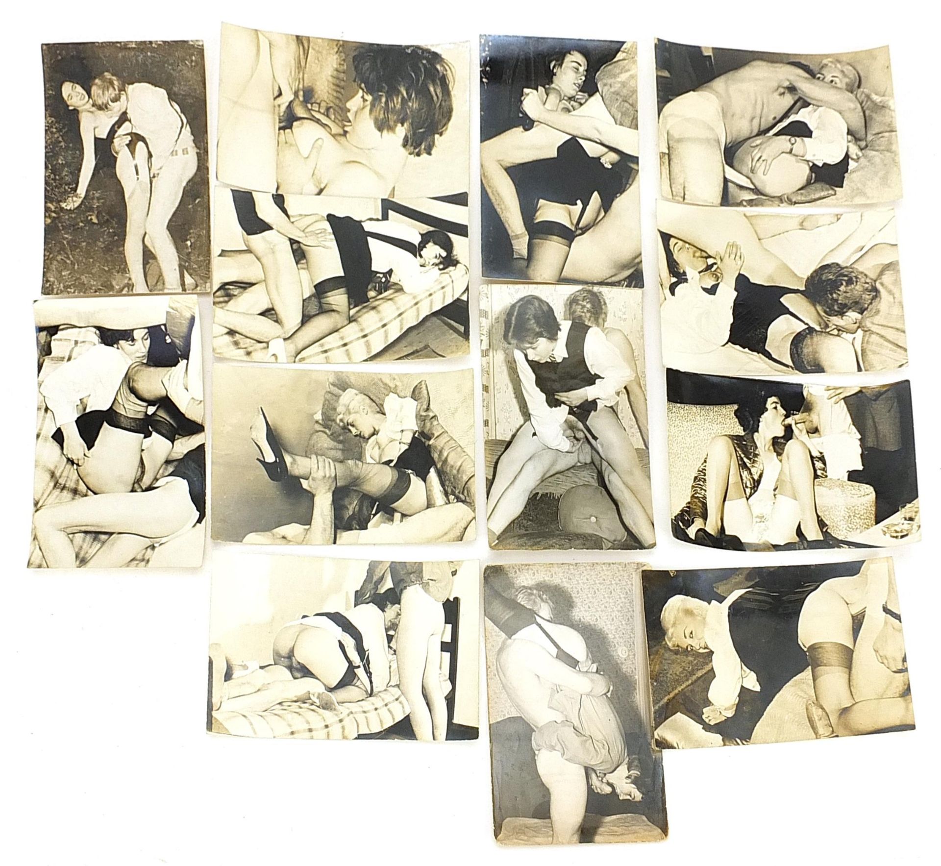 Thirteen 1950's black and white erotic photographs