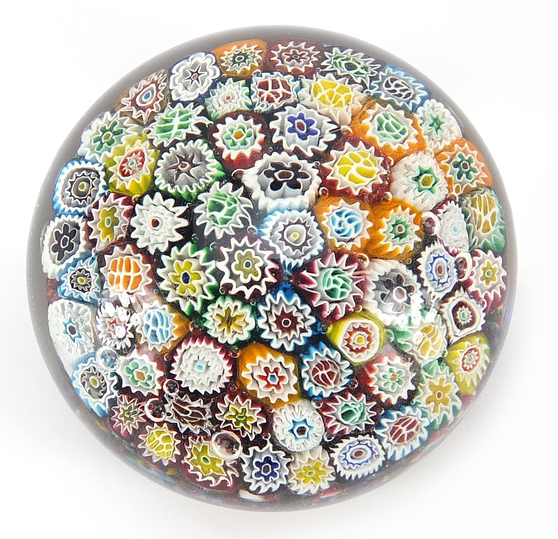 Victorian millefiori glass paperweight, 9.5cm in diameter