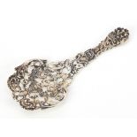 James Dixon & Sons Ltd, Victorian silver spoon pierced and embossed with a figure amongst flowers,