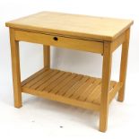 Maple butcher's block with drawer, 86.5cm H x 100cm W x 68cm D