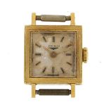 Longines, 18ct gold ladies manual wind wristwatch, the movement numbered 11367137, the case 16mm