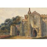 Manner of Peter de Wint - Suffolk, 19th century watercolour on card, various annotations and