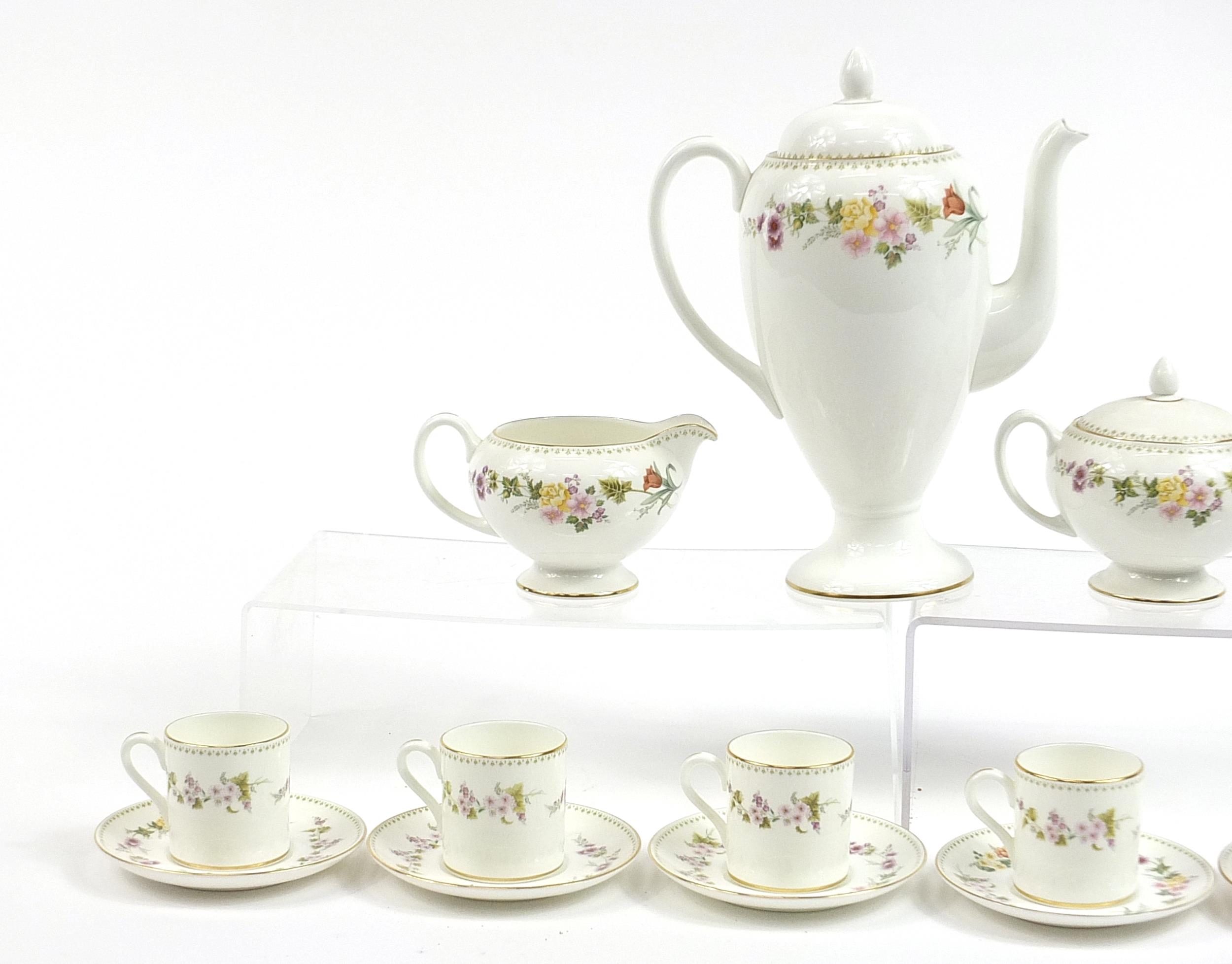 Wedgwood Mirabelle six place coffee service numbered R4537, the coffee pot 26cm high - Image 2 of 4