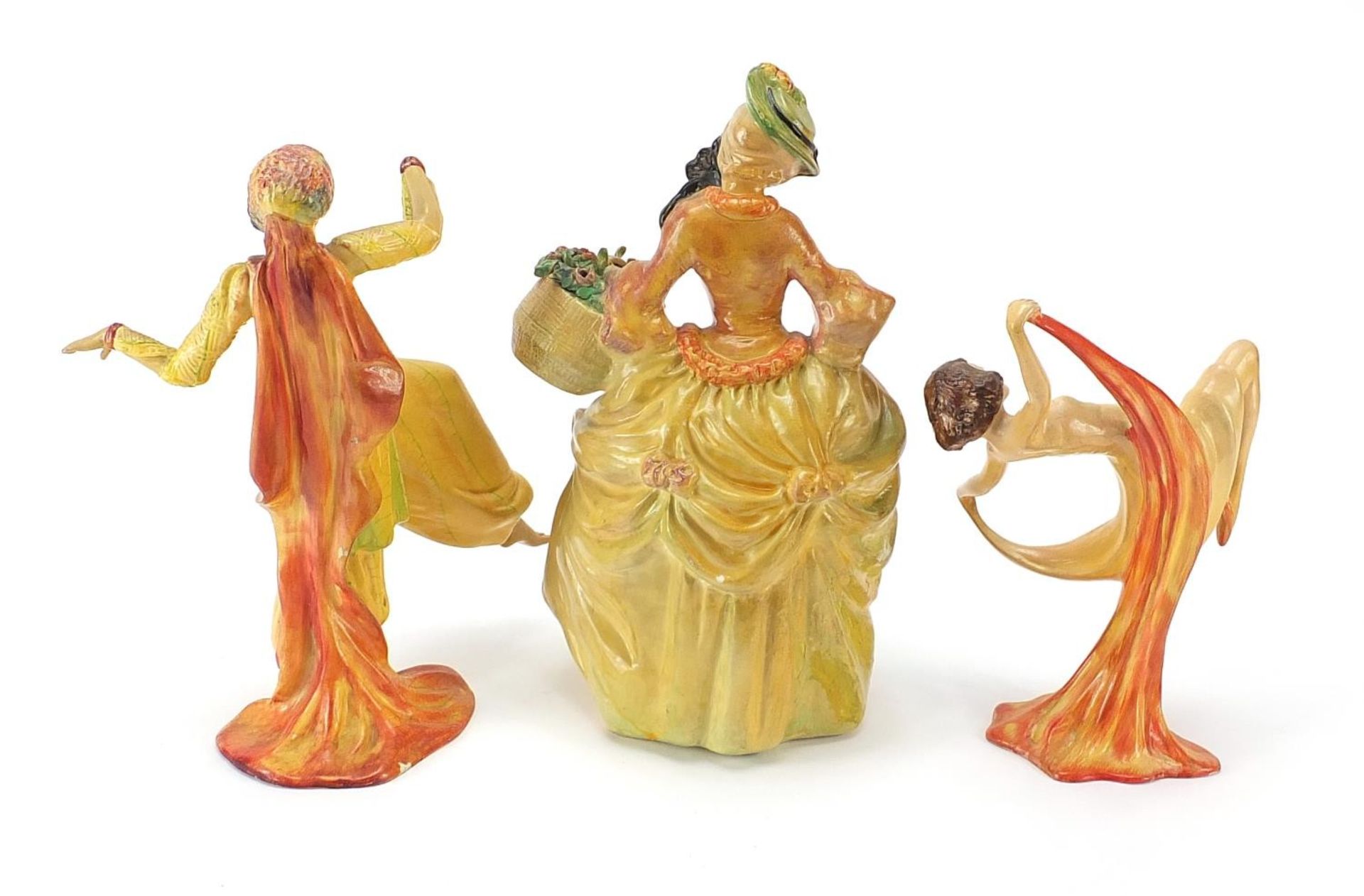 Three Wade cellulose figurines of Art Deco females, the largest 25.5cm high - Image 2 of 4
