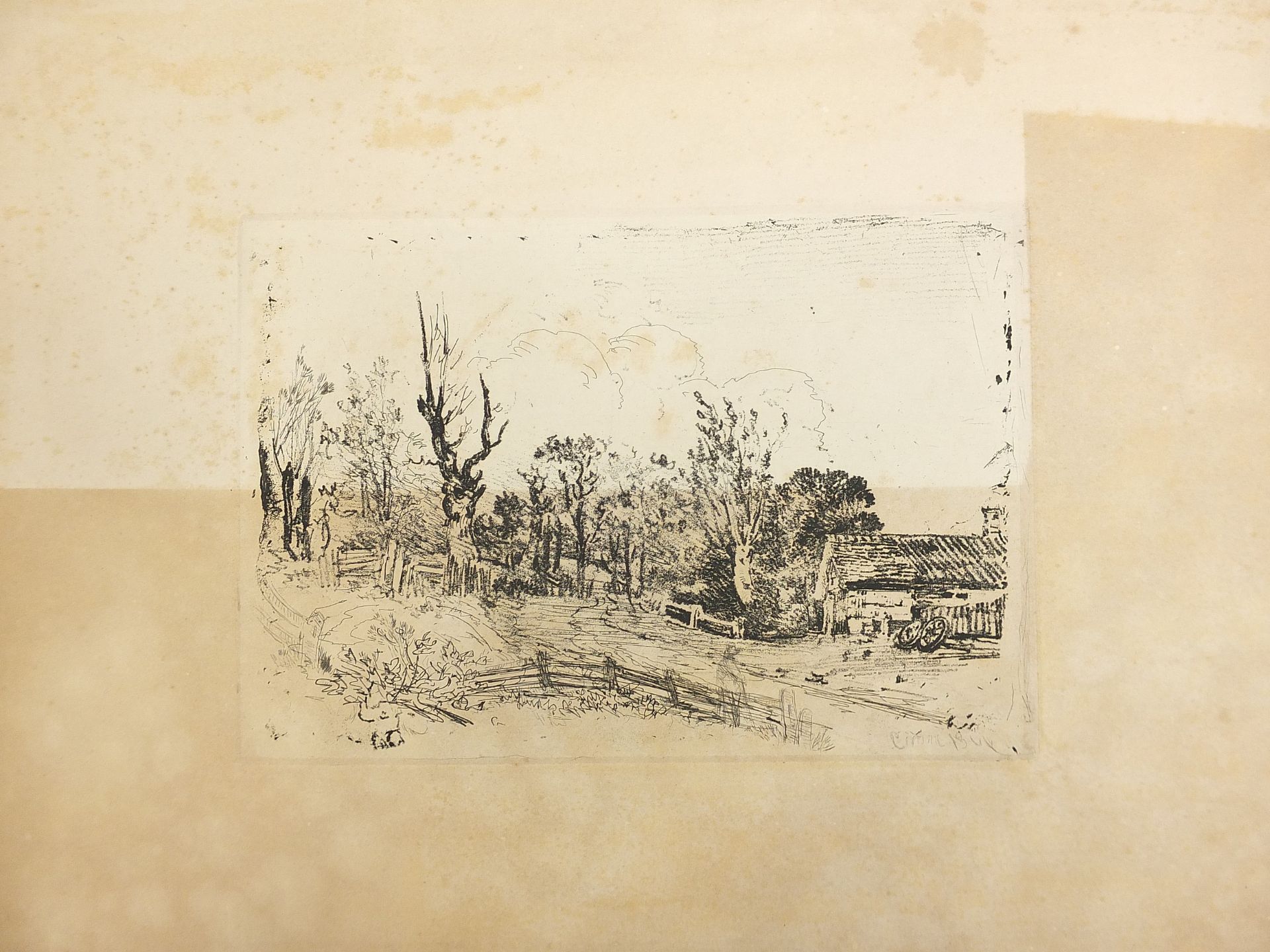 Wooded landscapes and cottage, three antique etchings including one in the manner of Thomas - Image 3 of 13