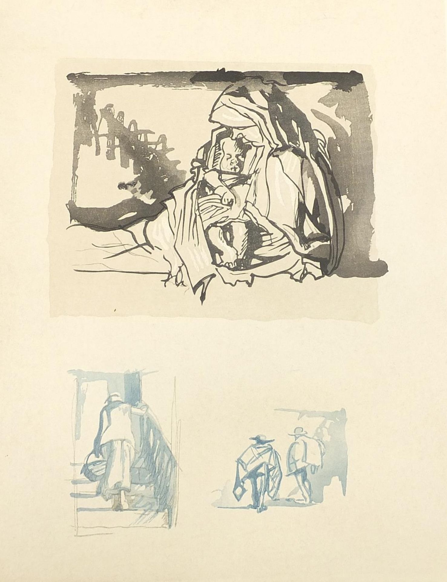 Leaves from the sketchbooks of Frank Brangwyn cut by Urushibara, folio containing twenty woodcut - Image 5 of 7