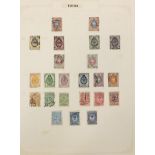 European stamps including Russia and Bavaria arranged on several pages