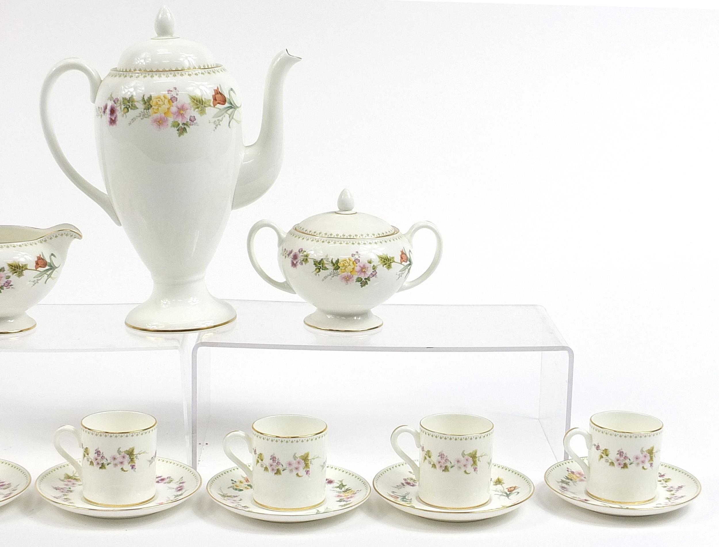 Wedgwood Mirabelle six place coffee service numbered R4537, the coffee pot 26cm high - Image 3 of 4