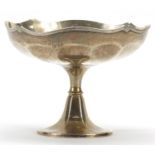 Pearce & Sons, George V silver pedestal dish, 11cm high x 14.5cm in diameter, 218.8g