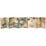 Chinese folding book of erotic scenes, 18.5cm high x 8.5cm wide