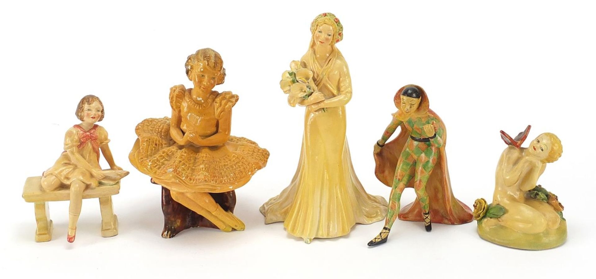 Five Wade cellulose figurines, the largest 19cm high