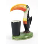 Carlton Ware toucan lamp base advertising Guinness, 22cm high